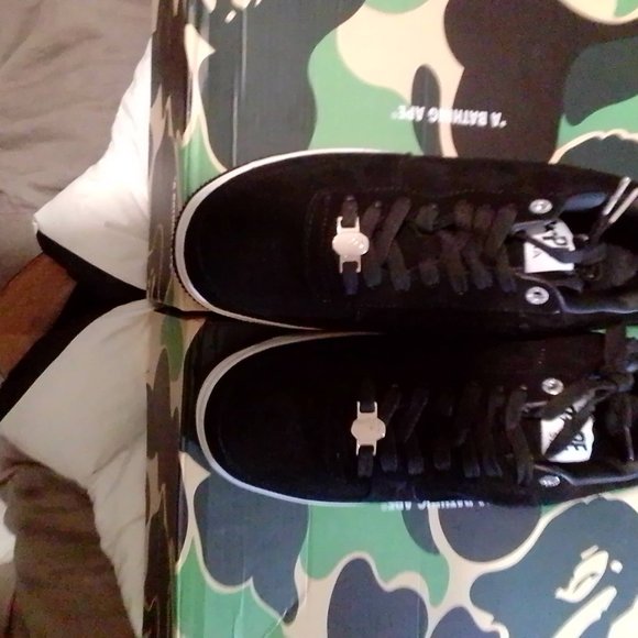 Authentic black suede leather bathing ape main image 5